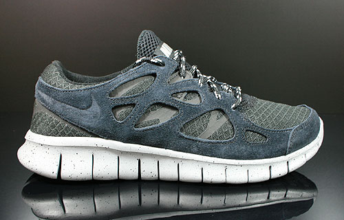 Nike Free Run+ 2 Black Metallic Silver White Sneakers 537732-001