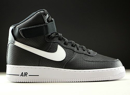 black and white high top air forces