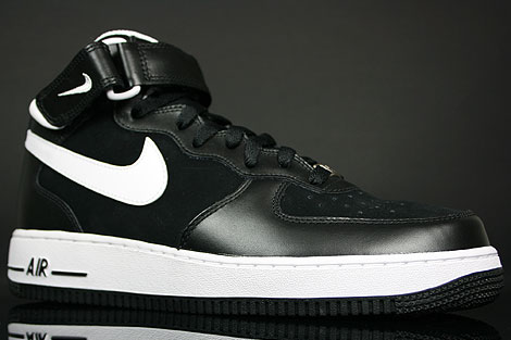 nike air force mid black white