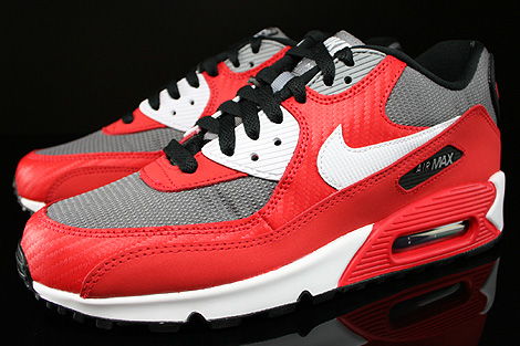 Nike Air Max 90 Gs University Red White Metallic Cool Grey Black 307793 