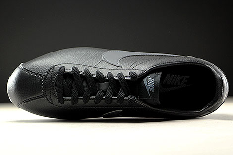 Nike Classic Cortez Leather Black Dark Grey White Over view