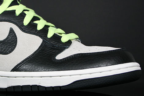 lime green high top dunks nike gray