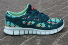 Nike Free Run 2 Woven Petrol Tuerkis Mint Rot