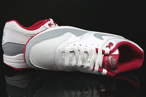 Nike WMNS Air Max 1 Essential Weiss Grau Rot Oberschuh