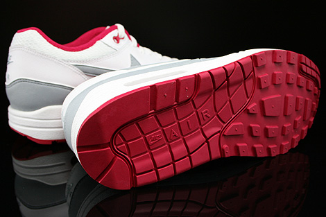 Nike WMNS Air Max 1 Essential Weiss Grau Rot Laufsohle