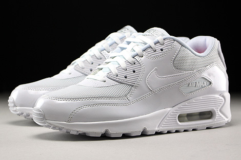 Nike Wmns Air Max 90 Premium White White Metallic Silver 443817-100 