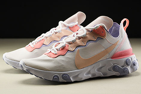 Nike WMNS React Element 55 Pale Pink Washed Coral Sidedetails