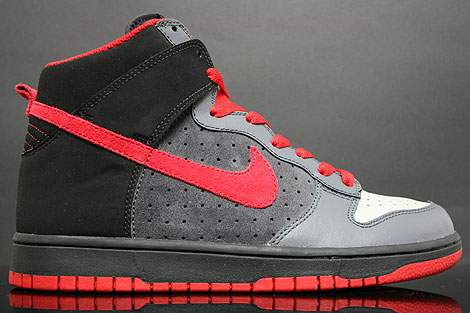 Nike Dunk Hi Grey Red Black