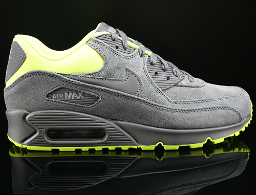 Nike Air Max 90 Premium Grau Neongelb Hellgrau Sneakers 333888-022