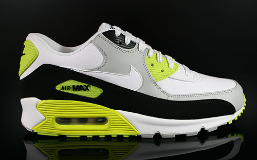 Nike Air Max 90 Premium Grau Weiss Schwarz Neongelb Sneakers 333888-018