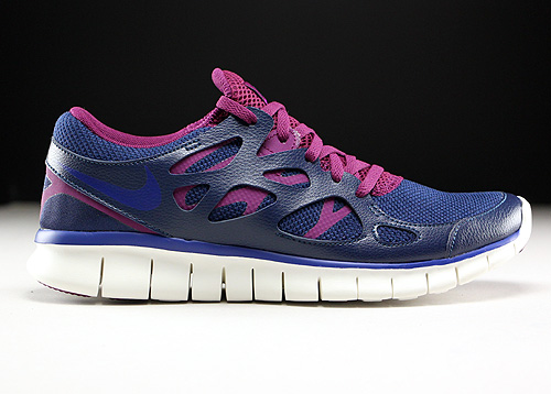 Nike WMNS Free Run 2 EXT Dunkelblau Lila Violett Creme Sneaker 536746-407