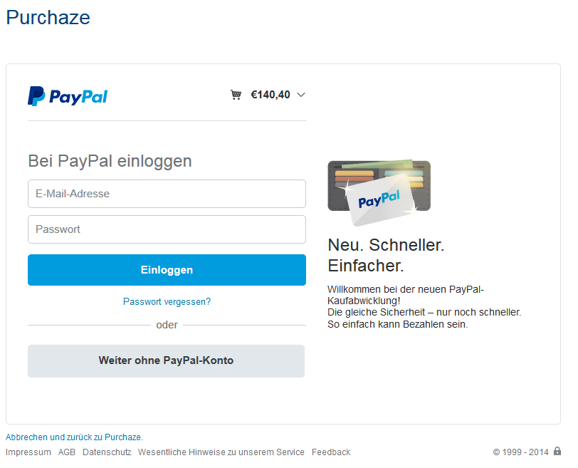 PayPal - Checkout Purchaze