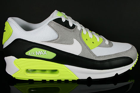 Nike Air Max 90 Black White Medium Grey Volt 325018-048 - Purchaze