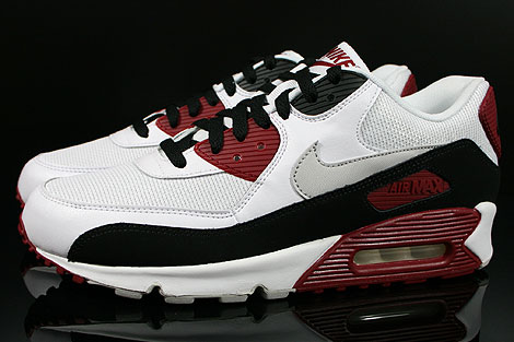 Nike Air Max 90 Essential White Neutral Grey Black Team Red 537384-106 ...