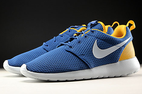 Nike Roshe One SE Blau Gelb Weiss Seitendetail