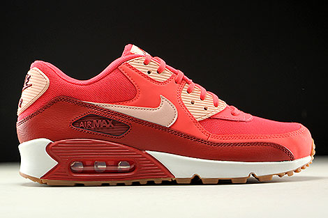 Nike WMNS Air Max 90 Essential Rot Orange Rose Weiss Rechts